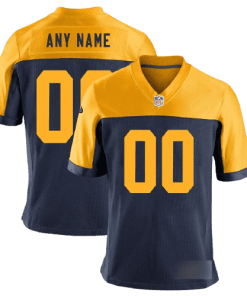 Nike Green Bay Packers Yellow/Navy Alternate Team Stitched Jersey