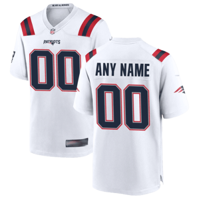Nike New England Patriots Away White Team Stitched Jersey