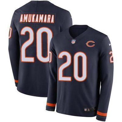 Men's Chicago Bears #20 Prince Amukamara Navy Blue Team Color Stitched NFL Limited Therma Long Sleeve Jersey