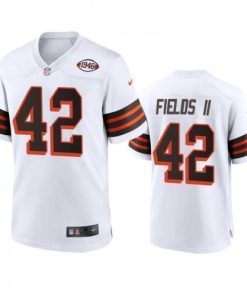 Men's Cleveland Browns #42 Tony Fields II Nike 1946 Collection Alternate Game Limited NFL Jersey - White