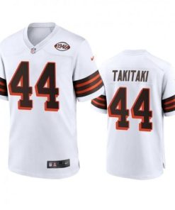Men's Cleveland Browns #44 Sione Takitaki Nike 1946 Collection Alternate Game Limited NFL Jersey - White