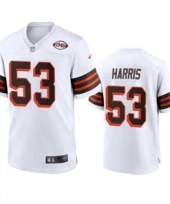 Men's Cleveland Browns #53 Nick Harris Nike 1946 Collection Alternate Game Limited NFL Jersey - White