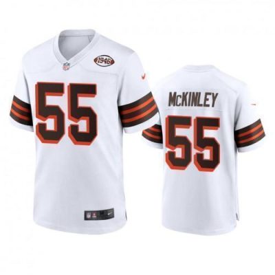 Men's Cleveland Browns #55 Takkarist Mckinley Nike 1946 Collection Alternate Game Limited NFL Jersey - White