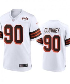 Men's Cleveland Browns #90 Jadeveon Clowney Nike 1946 Collection Alternate Game Limited NFL Jersey - White
