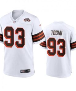 Men's Cleveland Browns #93 Tommy Togiai Nike 1946 Collection Alternate Game Limited NFL Jersey - White