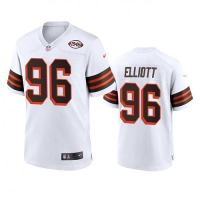 Men's Cleveland Browns #96 Jordan Elliott Nike 1946 Collection Alternate Game Limited NFL Jersey - White