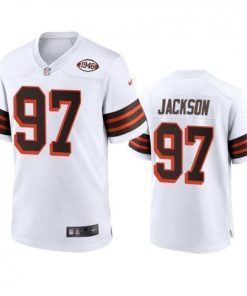 Men's Cleveland Browns #97 Malik Jackson Nike 1946 Collection Alternate Game Limited NFL Jersey - White