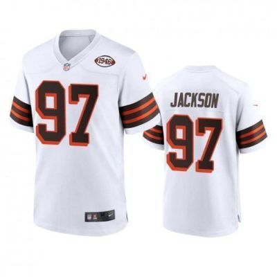 Men's Cleveland Browns #97 Malik Jackson Nike 1946 Collection Alternate Game Limited NFL Jersey - White
