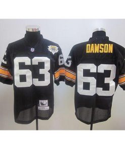 60TH Mitchell And Ness Pittsburgh Steelers #63 Dermontti Dawson Black Stitched NFL Jersey