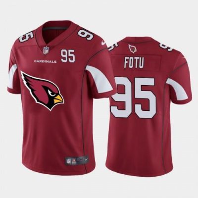 Arizona Cardinals #95 Leki Fotu Red Nike Big Team Logo Player Vapor Limited NFL Jersey