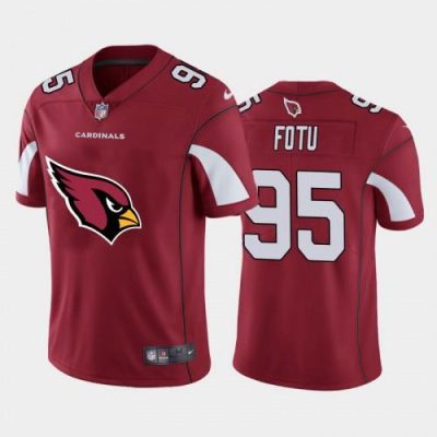 Arizona Cardinals #95 Leki Fotu Red Nike Big Team Logo Vapor Limited NFL Jersey