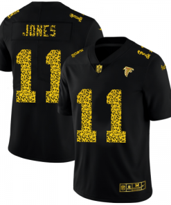 Atlanta Falcons #11 Julio Jones Nike Leopard Print Fashion Vapor Limited NFL Jersey Black