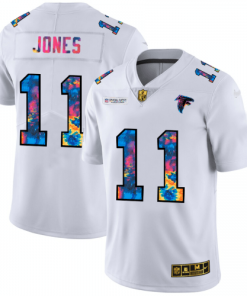 Atlanta Falcons #11 Julio Jones White Nike Multi-Color 2020 NFL Crucial Catch Limited NFL Jersey