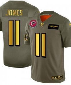 Atlanta Falcons #11 Julio Jones NFL Nike Olive Gold 2019 Salute to Service Limited Jersey