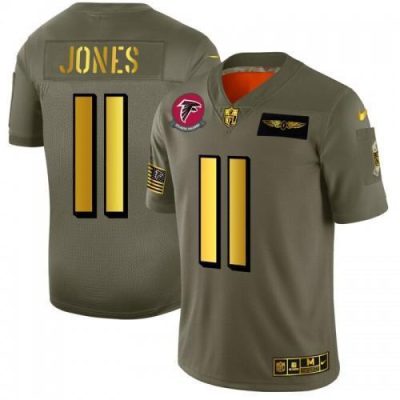 Atlanta Falcons #11 Julio Jones NFL Nike Olive Gold 2019 Salute to Service Limited Jersey