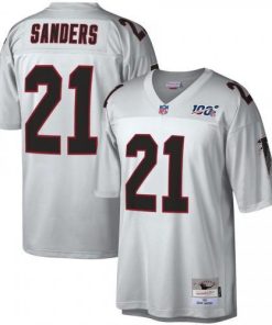 Atlanta Falcons #21 Deion Sanders Mitchell & Ness NFL 100 Retired Player Platinum Jersey