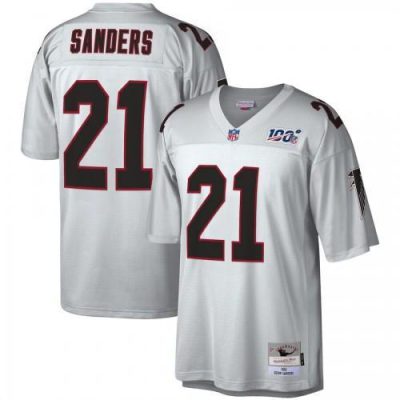 Atlanta Falcons #21 Deion Sanders Mitchell & Ness NFL 100 Retired Player Platinum Jersey