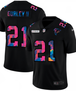 Atlanta Falcons #21 Todd Gurley II Nike Multi-Color Black 2020 NFL Crucial Catch Vapor Untouchable Limited Jersey