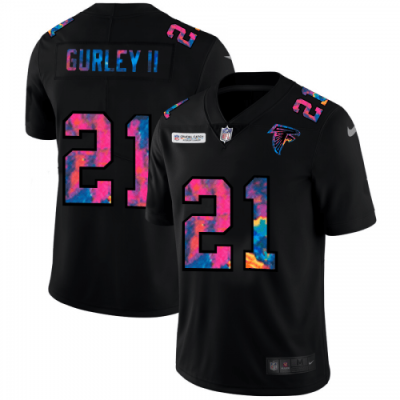 Atlanta Falcons #21 Todd Gurley II Nike Multi-Color Black 2020 NFL Crucial Catch Vapor Untouchable Limited Jersey