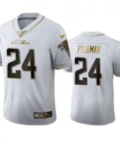 Atlanta Falcons #24 Devonta Freeman Nike White Golden Edition Vapor Limited NFL 100 Jersey