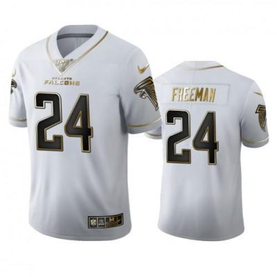 Atlanta Falcons #24 Devonta Freeman Nike White Golden Edition Vapor Limited NFL 100 Jersey