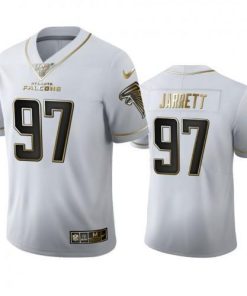 Atlanta Falcons #97 Grady Jarrett Nike White Golden Edition Vapor Limited NFL 100 Jersey