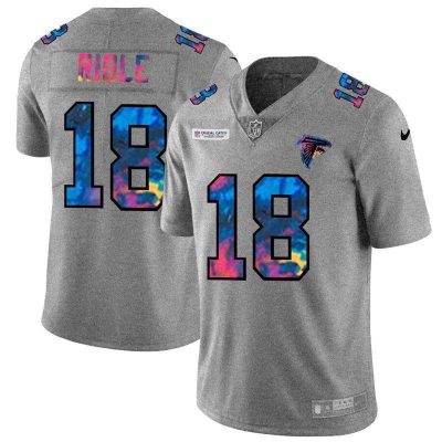 Atlanta Falcons #18 Calvin Ridley Nike Multi-Color 2020 NFL Crucial Catch NFL Jersey Greyheather