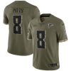 Atlanta Falcons #8 Kyle Pitts Nike 2022 Salute To Service Limited Jersey - Olive
