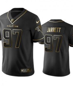 Atlanta Falcons #97 Grady Jarrett Stitched NFL Vapor Untouchable Limited Black Golden Jersey