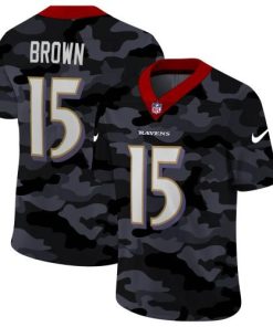 Baltimore Ravens #15 Marquise Brown Nike 2020 Black CAMO Vapor Untouchable Limited Stitched NFL Jersey