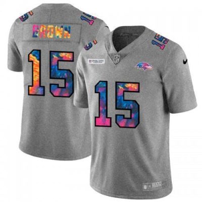 Baltimore Ravens #15 Marquise Brown Nike Multi-Color 2020 NFL Crucial Catch NFL Jersey Greyheather
