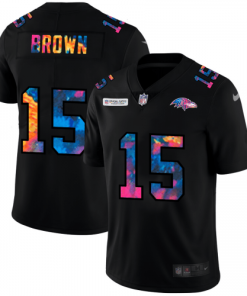 Baltimore Ravens #15 Marquise Brown Nike Multi-Color Black 2020 NFL Crucial Catch Vapor Untouchable Limited Jersey