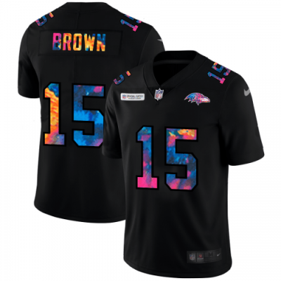 Baltimore Ravens #15 Marquise Brown Nike Multi-Color Black 2020 NFL Crucial Catch Vapor Untouchable Limited Jersey