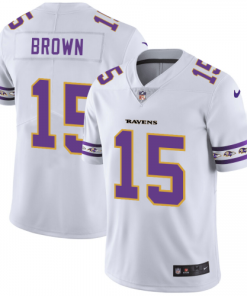 Baltimore Ravens #15 Marquise Brown Nike White Team Logo Vapor Limited NFL Jersey