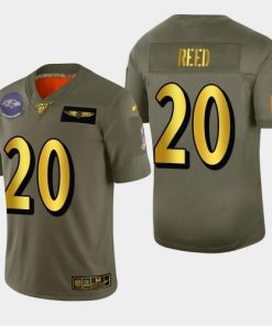 Baltimore Ravens #20 Ed Reed Nike Olive Gold 2019 Salute to Service Limited NFL 100 Jersey