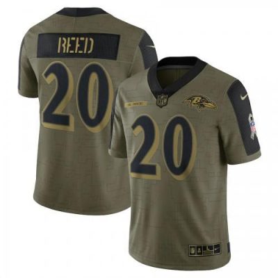 Baltimore Ravens #20 Ed Reed Olive Nike Salute To Service Limited Player Jersey