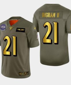 Baltimore Ravens #21 Mark Ingram II Nike Olive Gold 2019 Salute to Service Limited NFL 100 Jersey