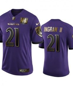 Baltimore Ravens #21 Mark Ingram II Nike Purple Team 25th Season Golden Limited NFL Jersey