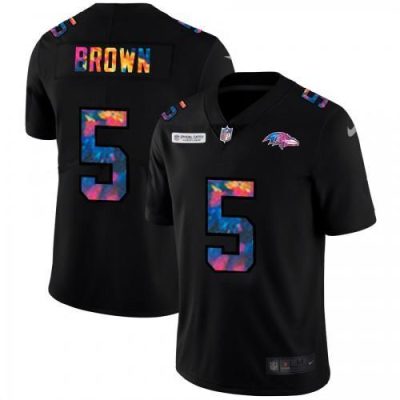 Baltimore Ravens #5 Marquise Brown Nike Multi-Color Black 2020 NFL Crucial Catch Vapor Untouchable Limited Jersey