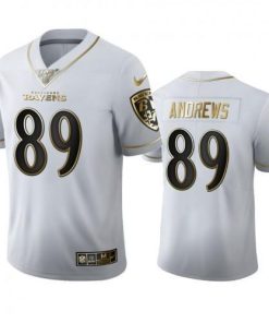 Baltimore Ravens #89 Mark Andrews Nike White Golden Edition Vapor Limited NFL 100 Jersey