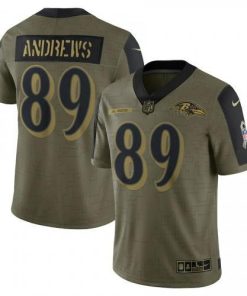 Baltimore Ravens #89 Mark Andrews Olive Nike 2021 Salute To Service Limited Player Jersey