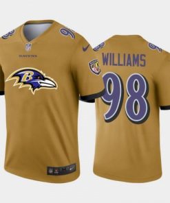 Baltimore Ravens #98 Brandon Williams Gold Nike Big Team Logo Vapor Limited NFL Jersey