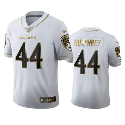 Baltimore Ravens #44 Marlon Humphrey Nike White Golden Edition Vapor Limited NFL 100 Jersey