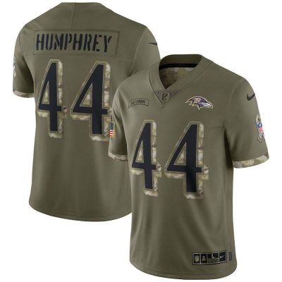 Baltimore Ravens #44 Marlon Humphrey Nike 2022 Salute To Service Limited Jersey - Olive