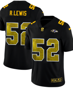 Baltimore Ravens #52 Ray Lewis Black Nike Golden Sequin Vapor Limited NFL Jersey