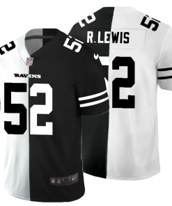 Baltimore Ravens #52 Ray Lewis Black V White Peace Split Nike Vapor Untouchable Limited NFL Jersey