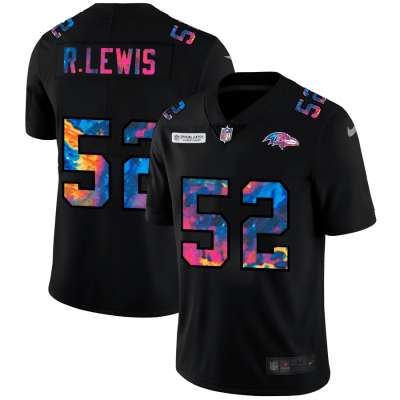Baltimore Ravens #52 Ray Lewis Nike Multi-Color Black 2020 NFL Crucial Catch Vapor Untouchable Limited Jersey