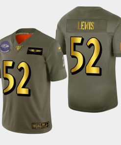 Baltimore Ravens #52 Ray Lewis Nike Olive Gold 2019 Salute To Service Limited NFL 100 Jersey
