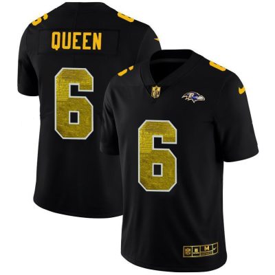 Baltimore Ravens #6 Patrick Queen Black Nike Golden Sequin Vapor Limited NFL Jersey
