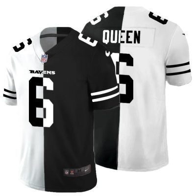 Baltimore Ravens #6 Patrick Queen Black V White Peace Split Nike Vapor Untouchable Limited NFL Jersey